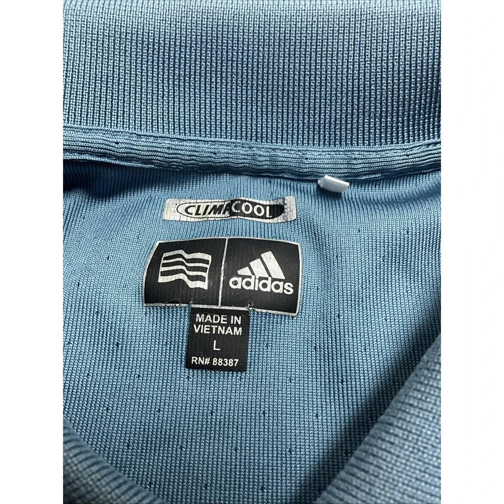 Adidas Clima Cool Men's Blue Short Sleeve Polo Shirt Size L